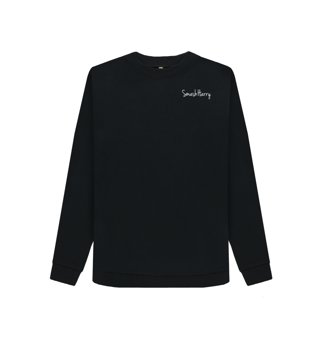 Black Printed Sweater Front