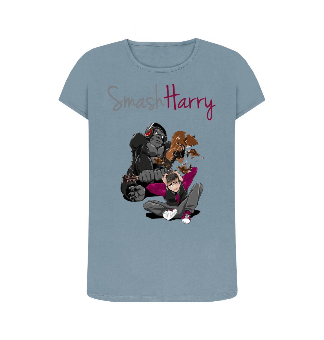 Stone Blue Printed T-shirt Front