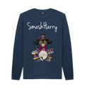 Navy Blue Printed Sweater Front