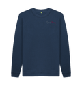 Navy Blue Printed Sweater Front