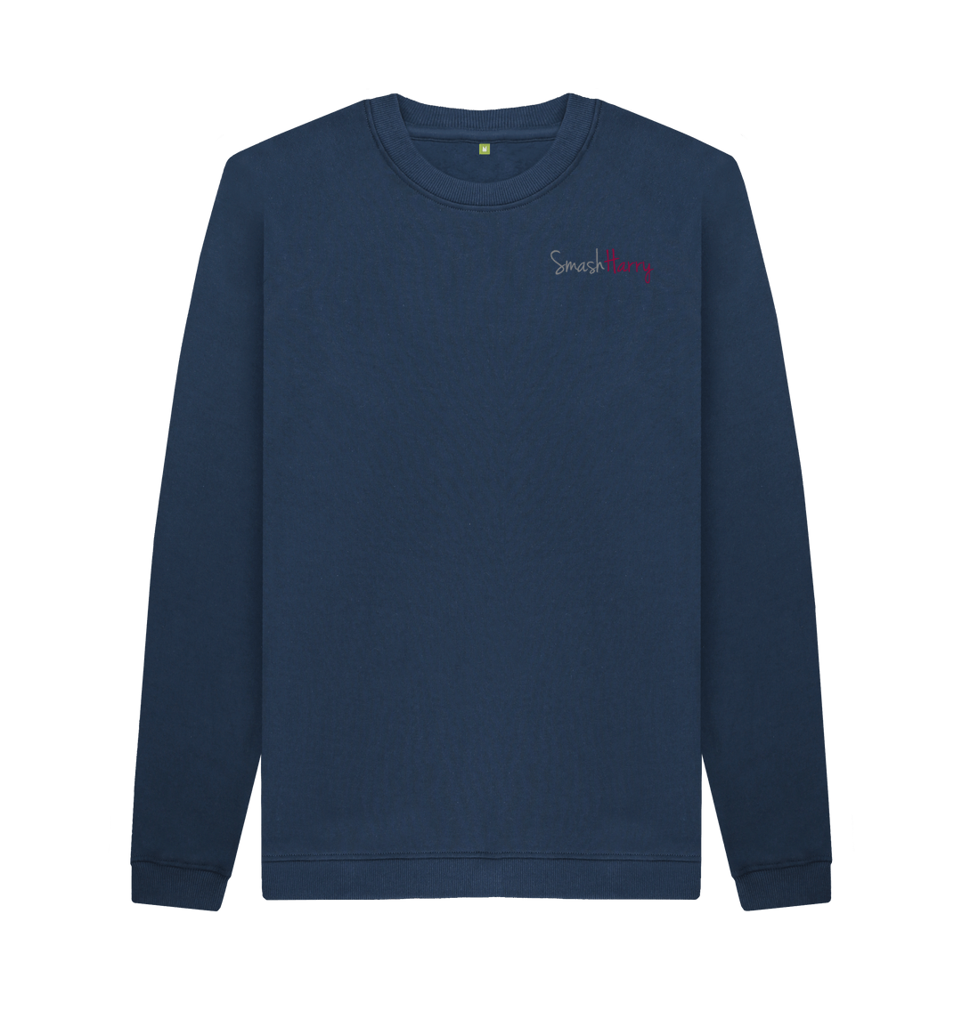 Navy Blue Printed Sweater Front