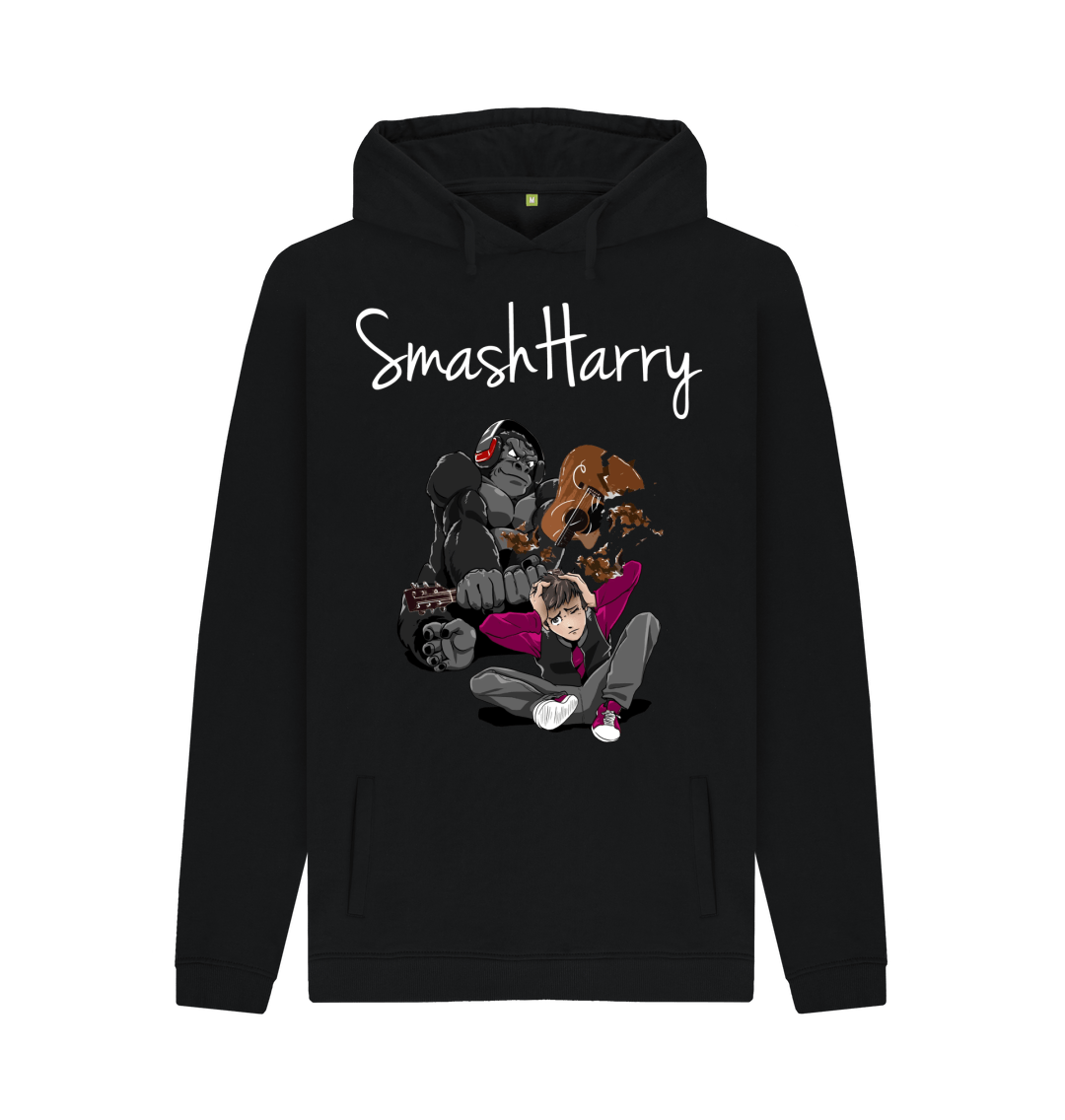 Black Printed Hoody Front