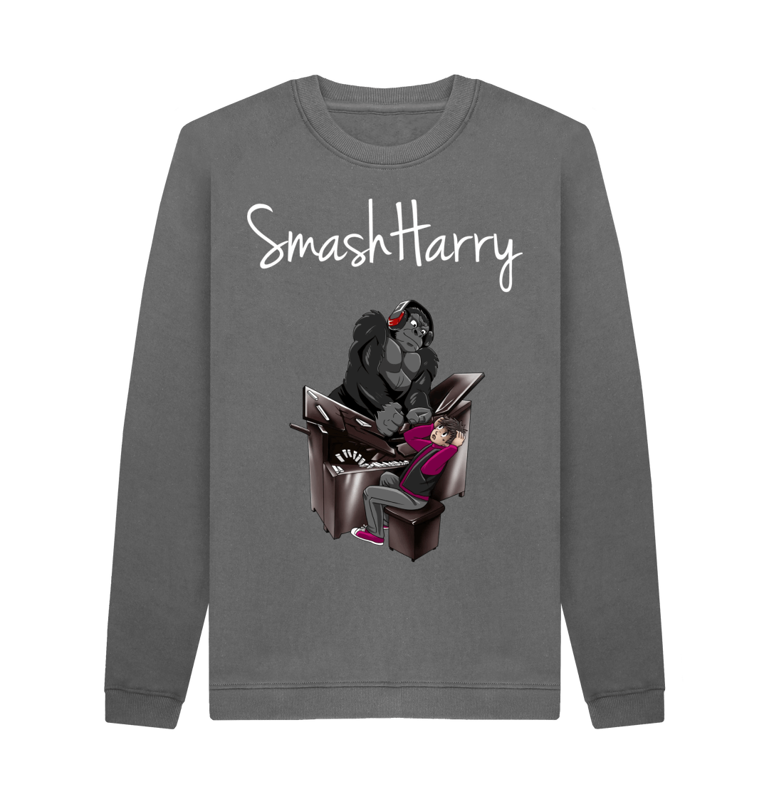 Slate Grey Printed Sweater Front