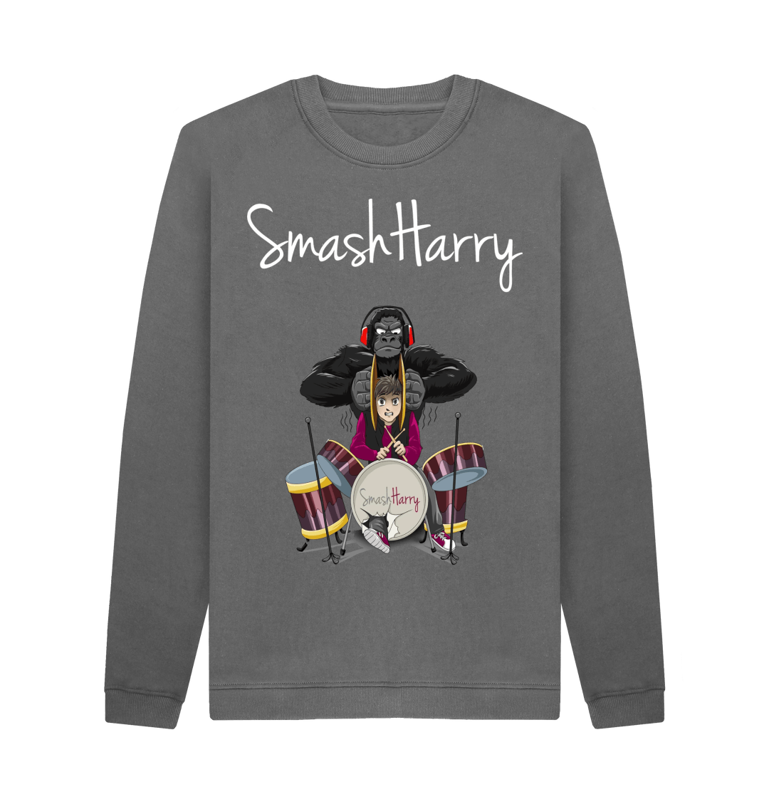 Slate Grey Printed Sweater Front
