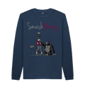 Navy Blue Printed Sweater Front