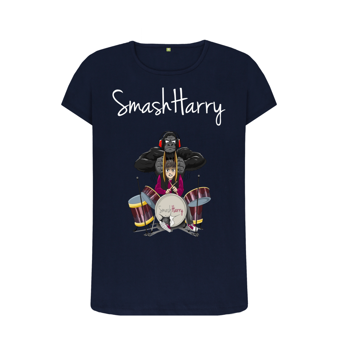 Navy Blue Printed T-shirt Front