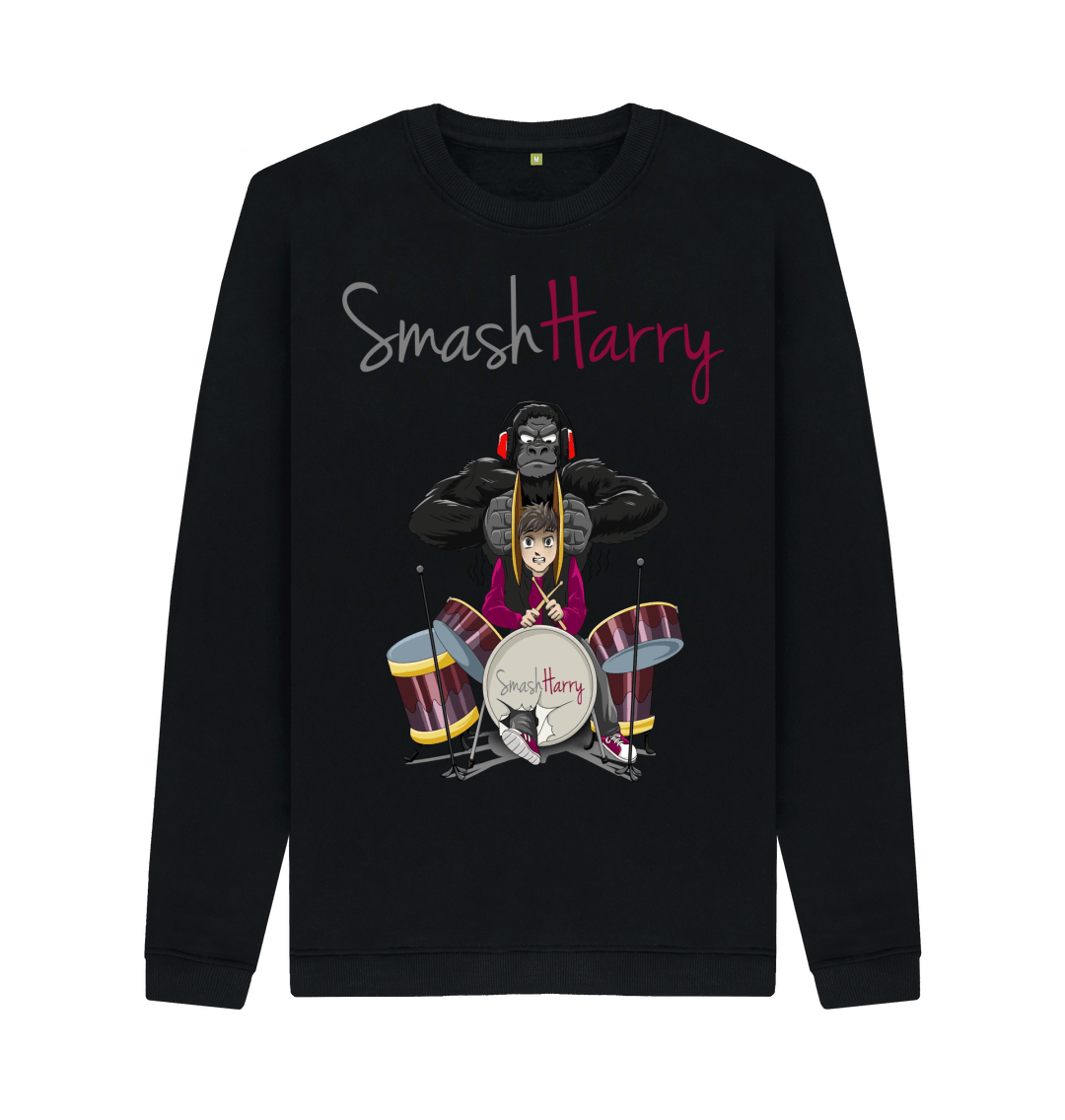 Black Printed Sweater Front