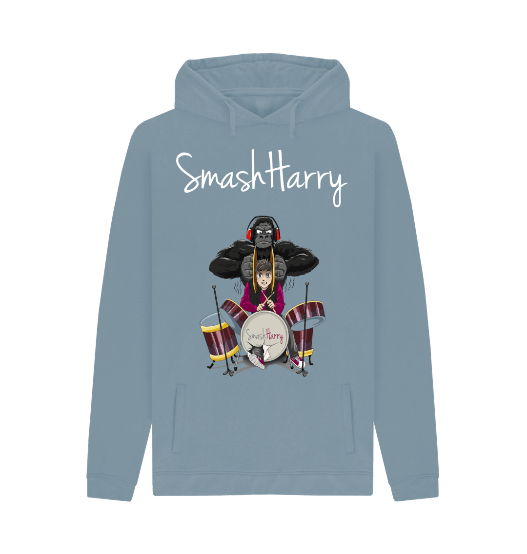 Stone Blue Printed Hoody Front