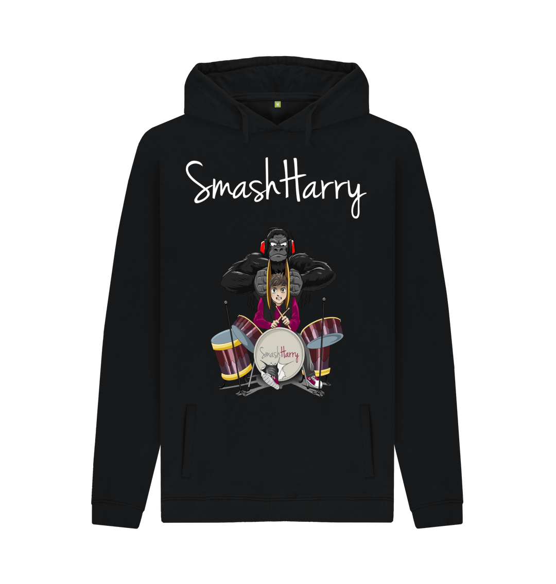 Black Printed Hoody Front