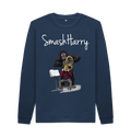Navy Blue Printed Sweater Front