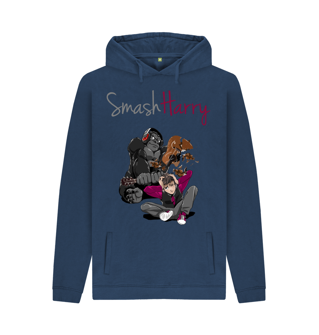 Navy Printed Hoody Front