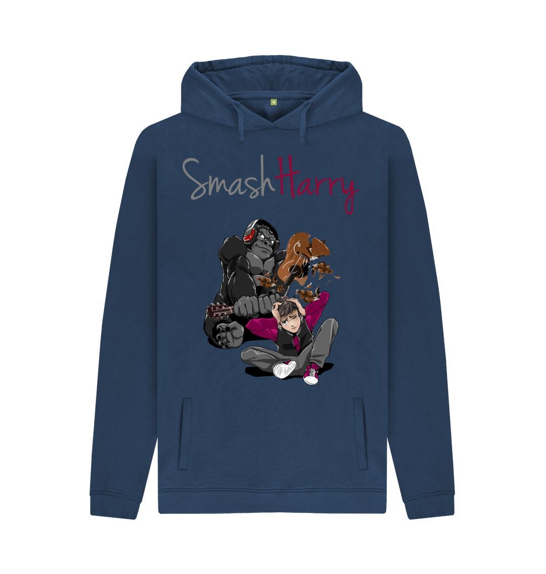 Navy SmashHarry Men's Organic Pullover Hoodie | Guitar