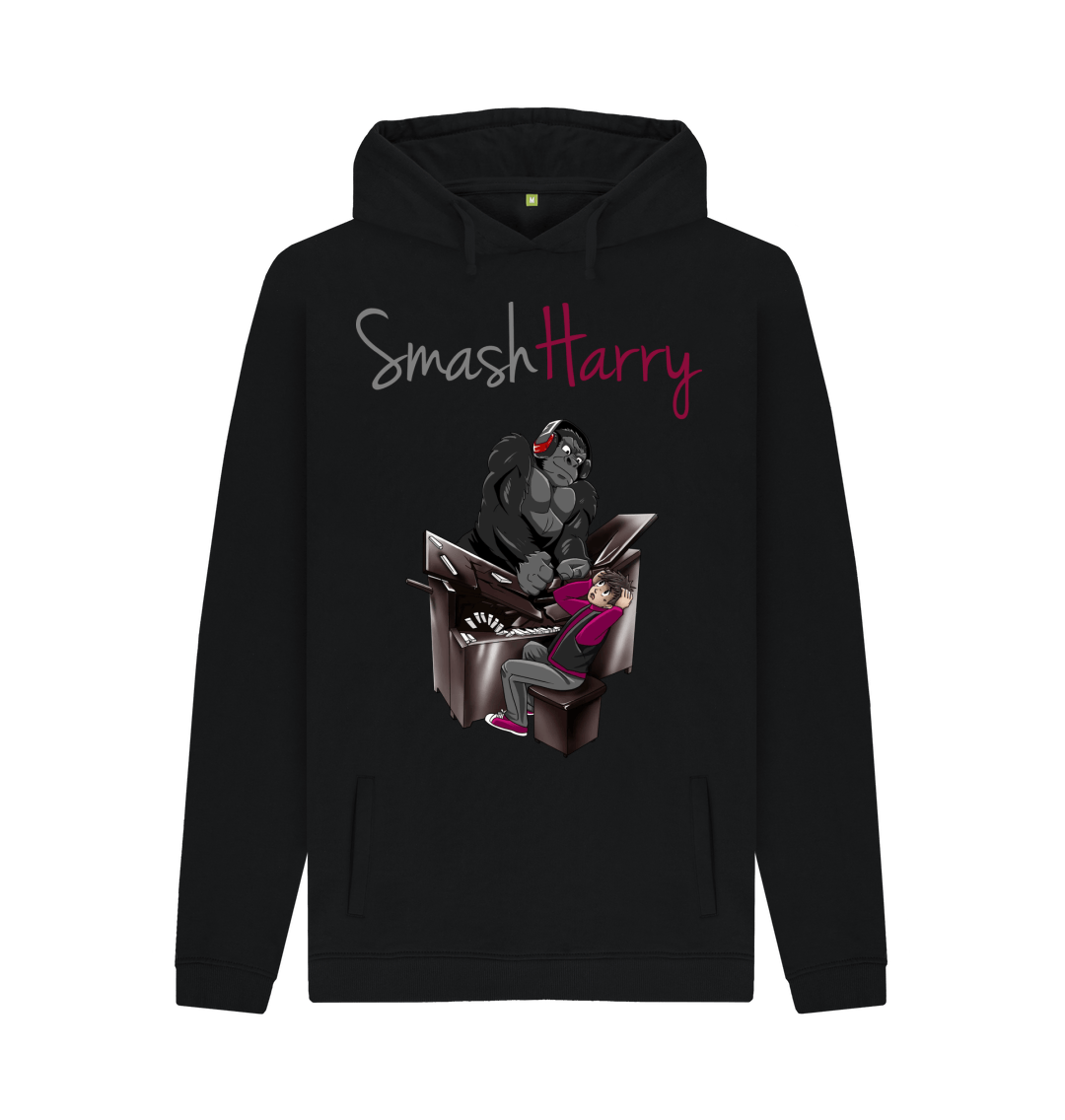 Black Printed Hoody Front