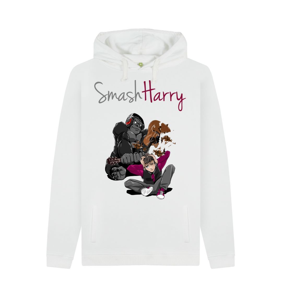 White SmashHarry Men's Organic Pullover Hoodie | Guitar