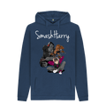 Navy Printed Hoody Front