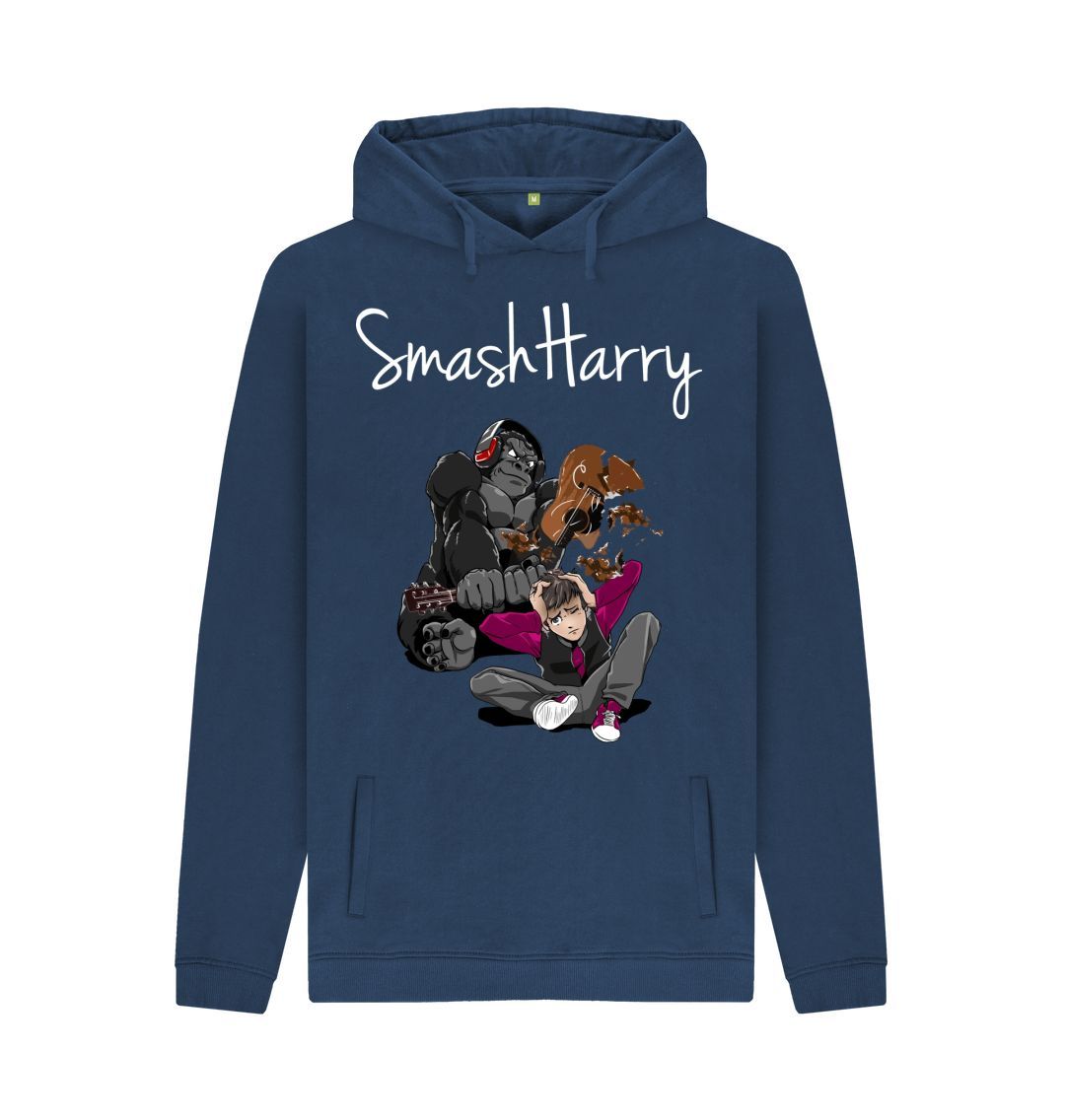 Navy SmashHarry Men's Organic Pullover Hoodie \u2014 Guitar