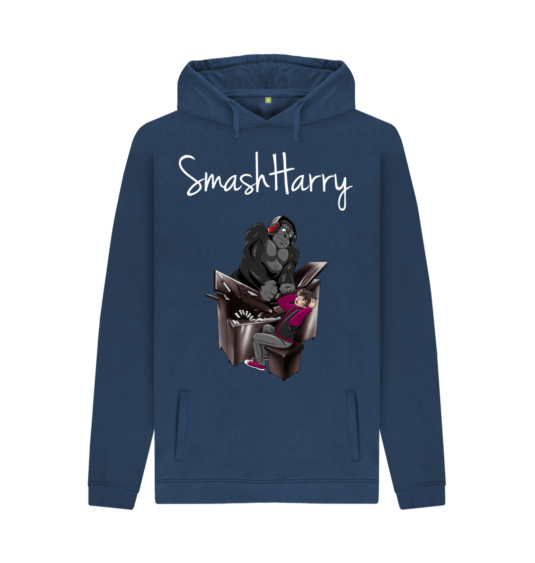 Navy Printed Hoody Front