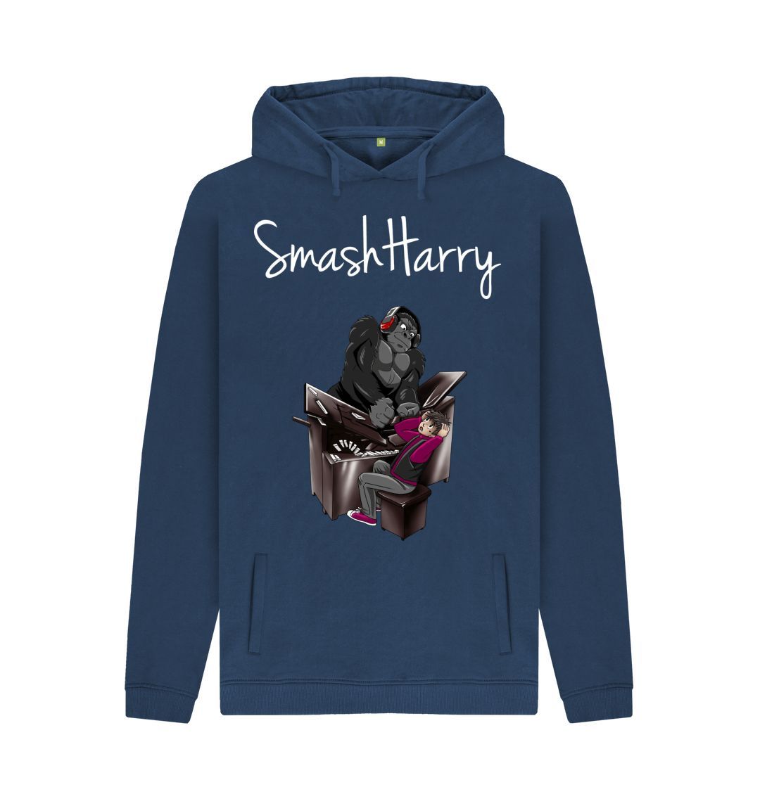 Navy SmashHarry Men's Organic Pullover Hoodie \u2014 Piano