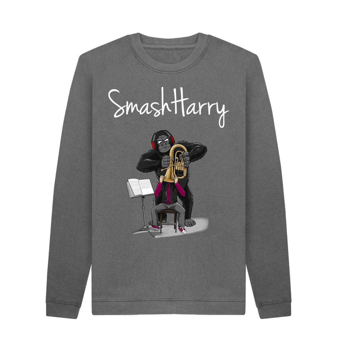 Slate Grey Printed Sweater Front