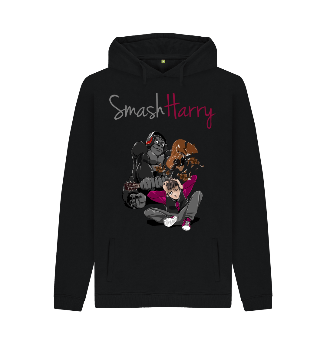 Black Printed Hoody Front