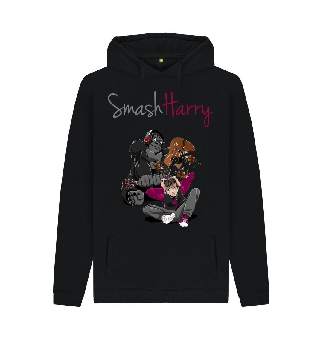 Black SmashHarry Men's Organic Pullover Hoodie | Guitar