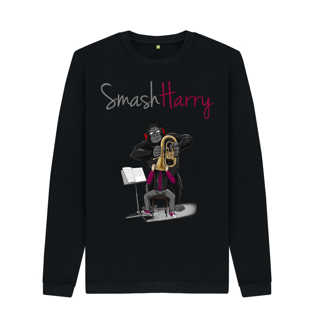 Black Printed Sweater Front