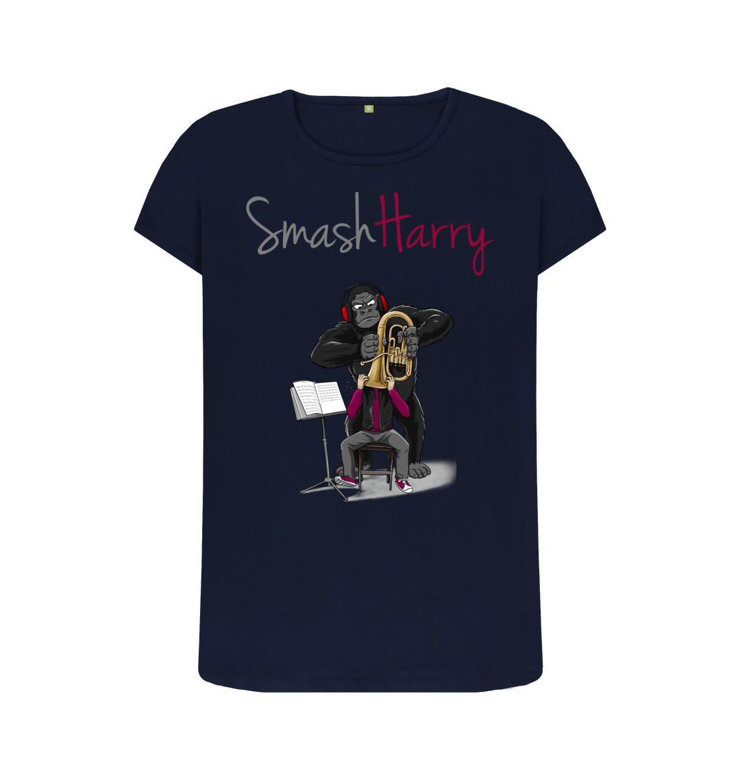 Navy Blue Printed T-shirt Front