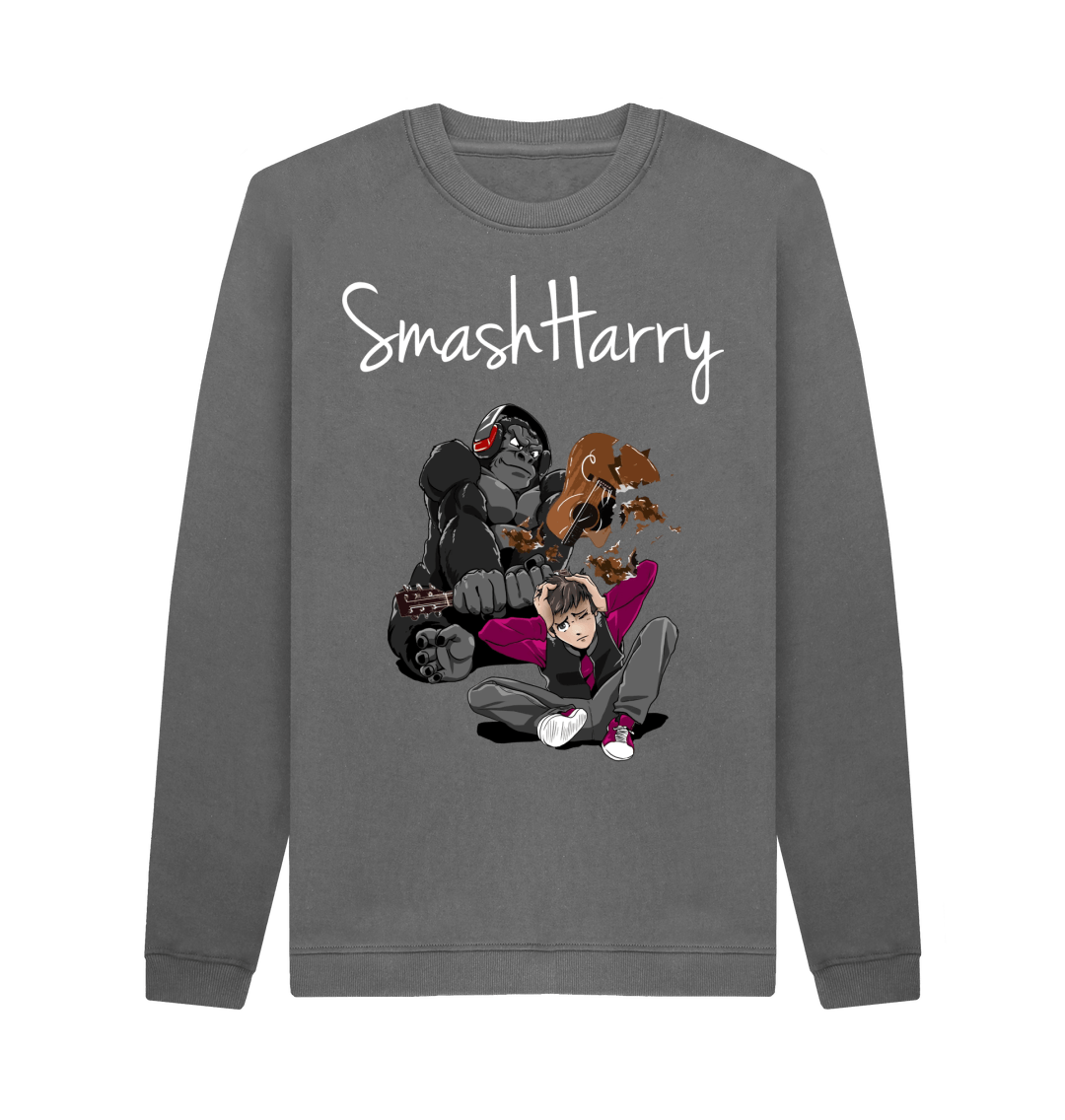 Slate Grey Printed Sweater Front
