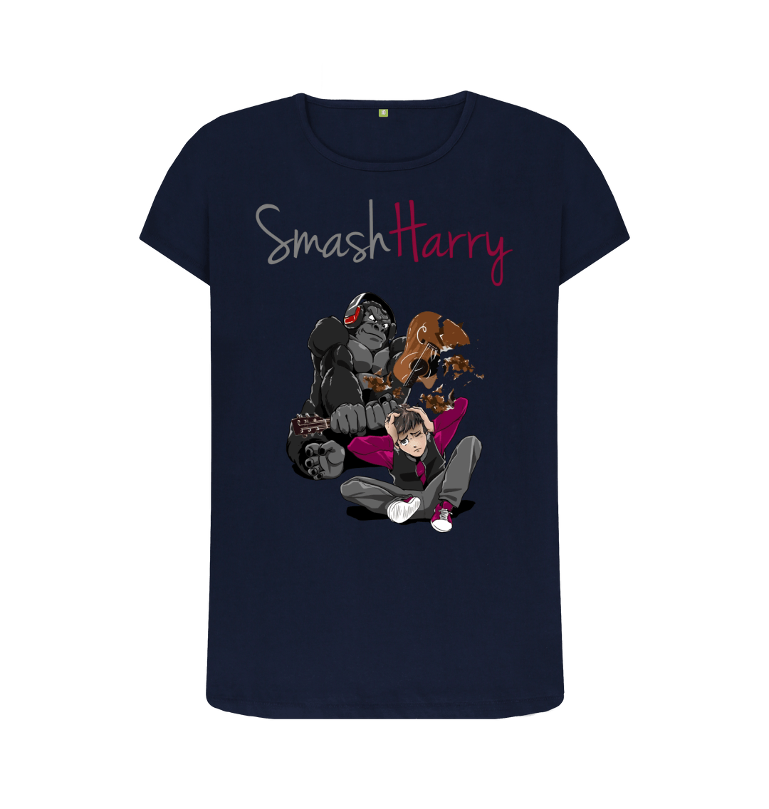 Navy Blue Printed T-shirt Front