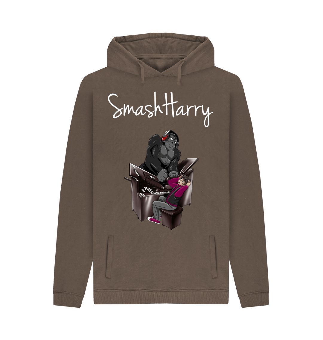 Chocolate SmashHarry Men's Organic Pullover Hoodie \u2014 Piano