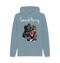 Stone Blue Printed Hoody Front