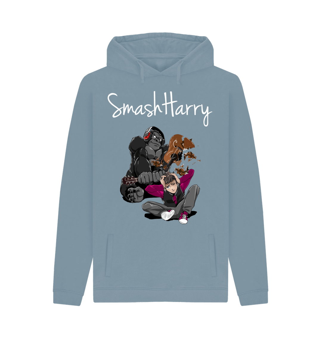 Stone Blue Printed Hoody Front