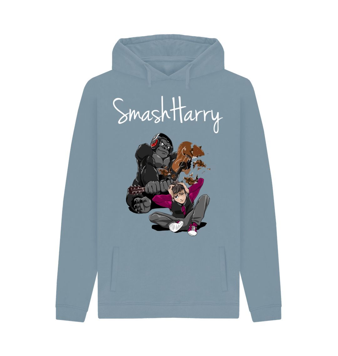 Stone Blue SmashHarry Men's Organic Pullover Hoodie \u2014 Guitar