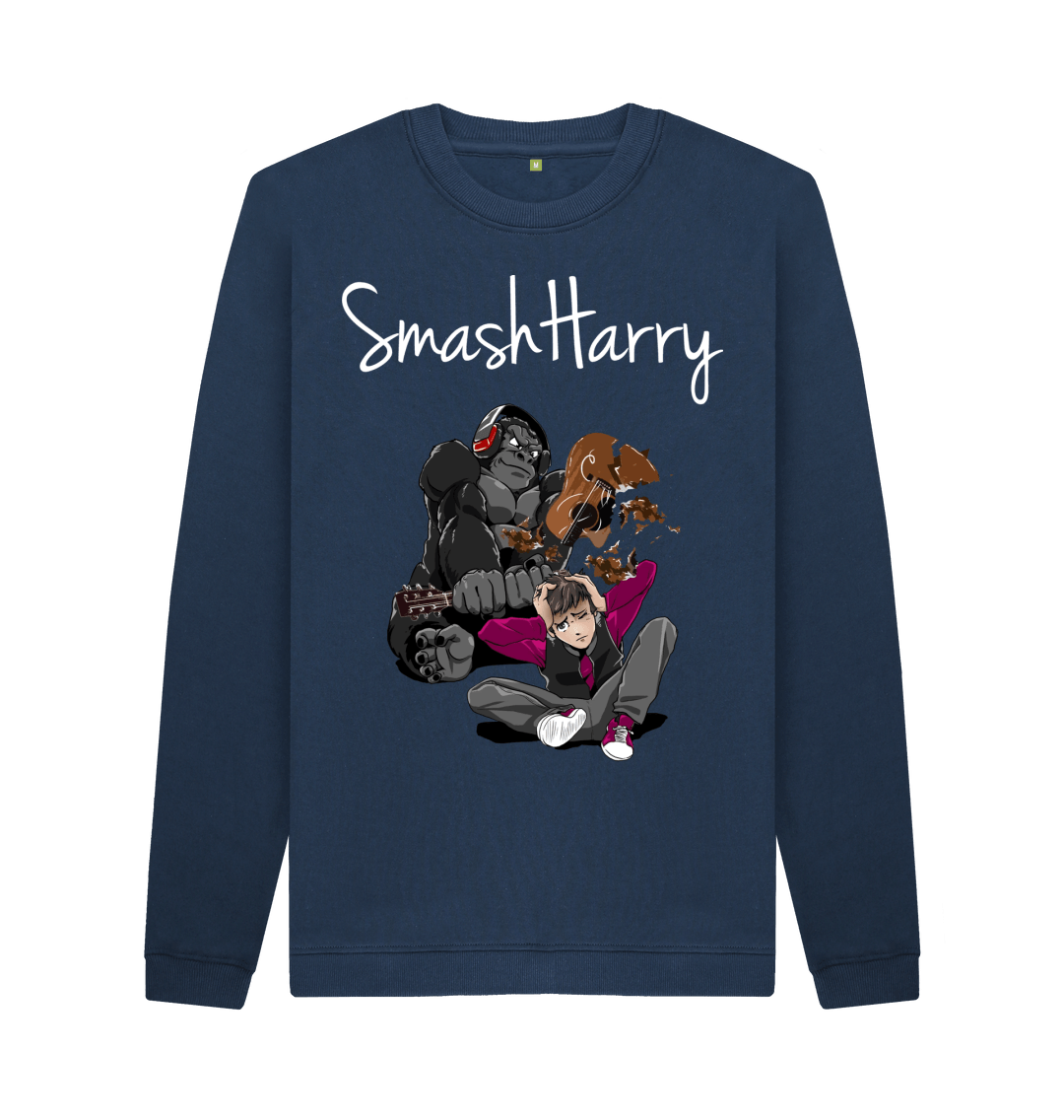 Navy Blue Printed Sweater Front