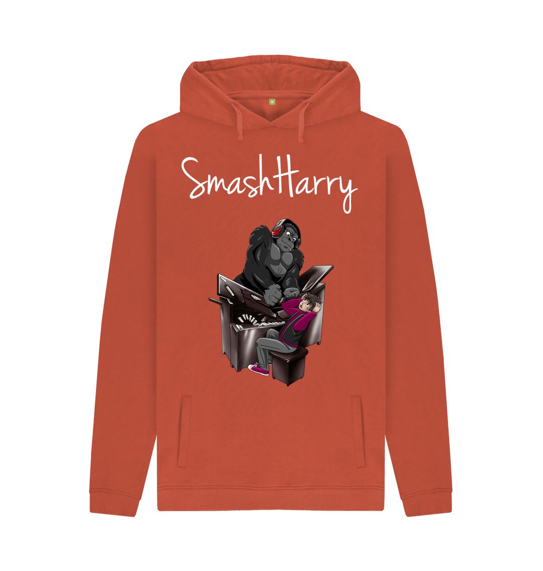 Rust SmashHarry Men's Organic Pullover Hoodie \u2014 Piano