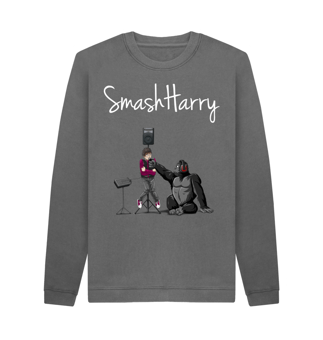 Slate Grey Printed Sweater Front