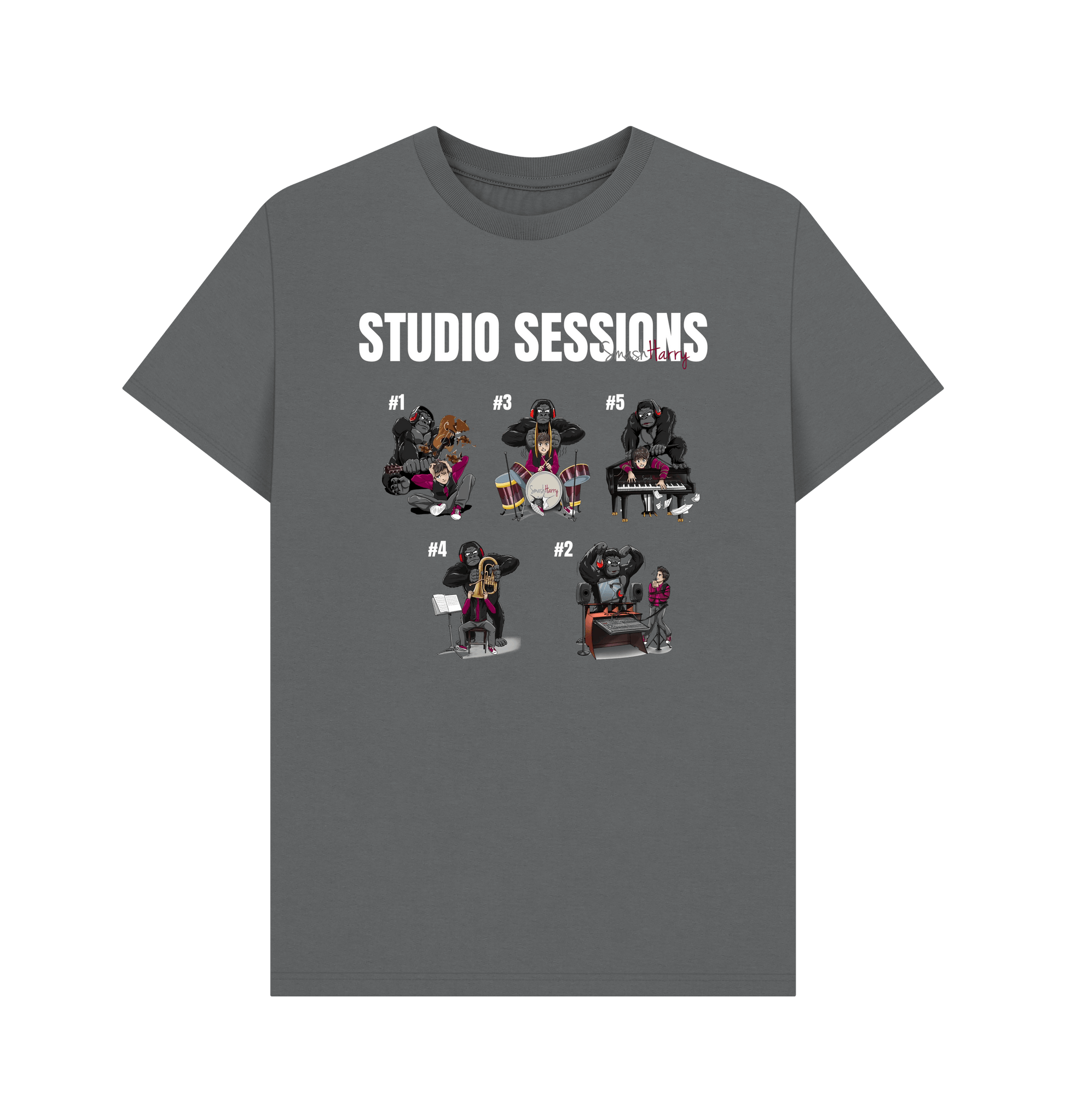 Slate Grey Printed T-shirt Front