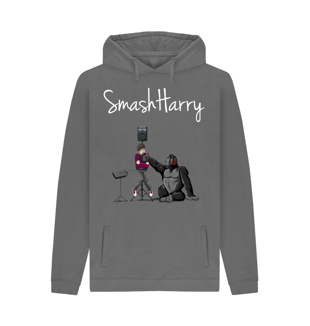 Slate Grey SmashHarry Men's Organic Pullover Hoodie \u2014 Microphone