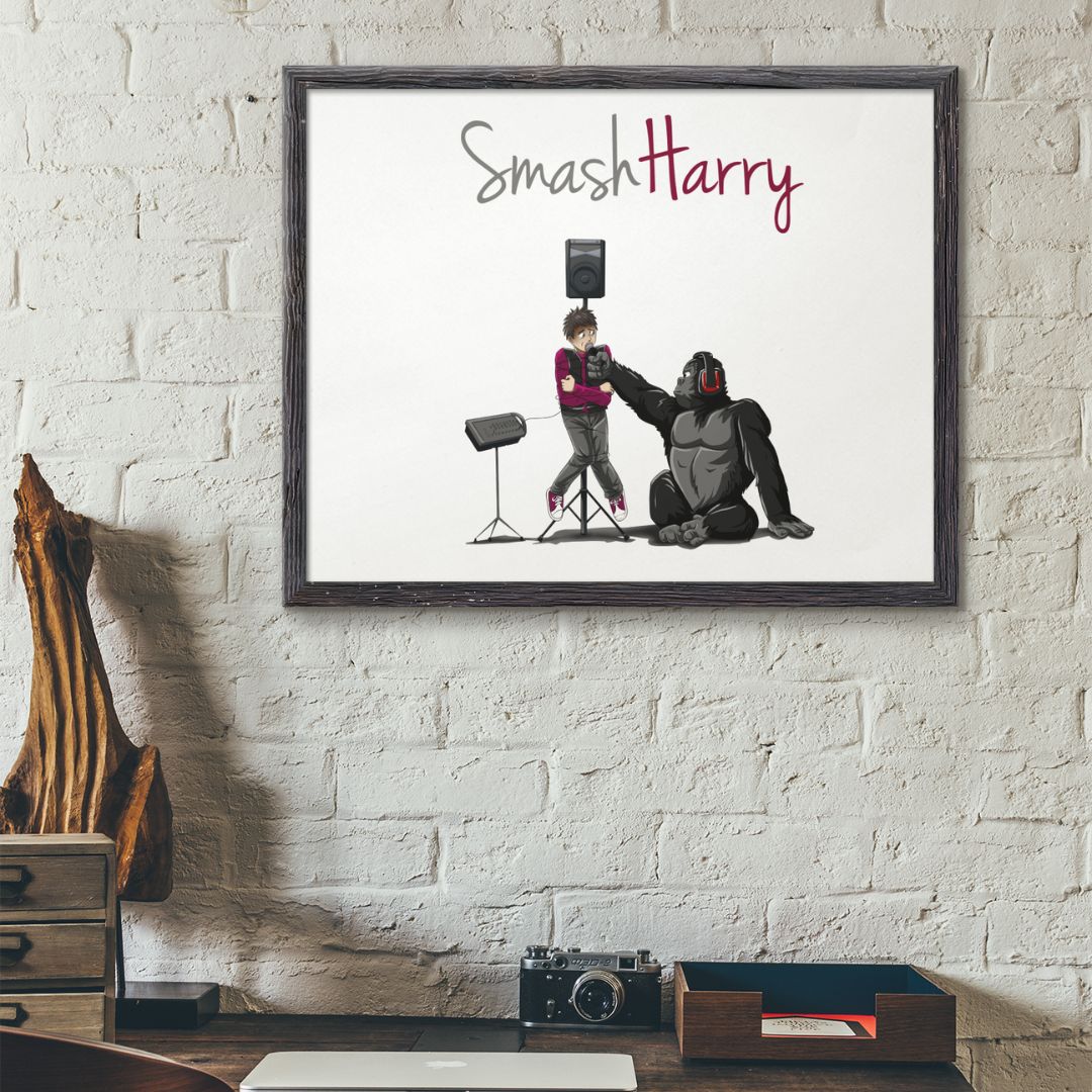 smashharry accessories art microphone and smashharry logo poster