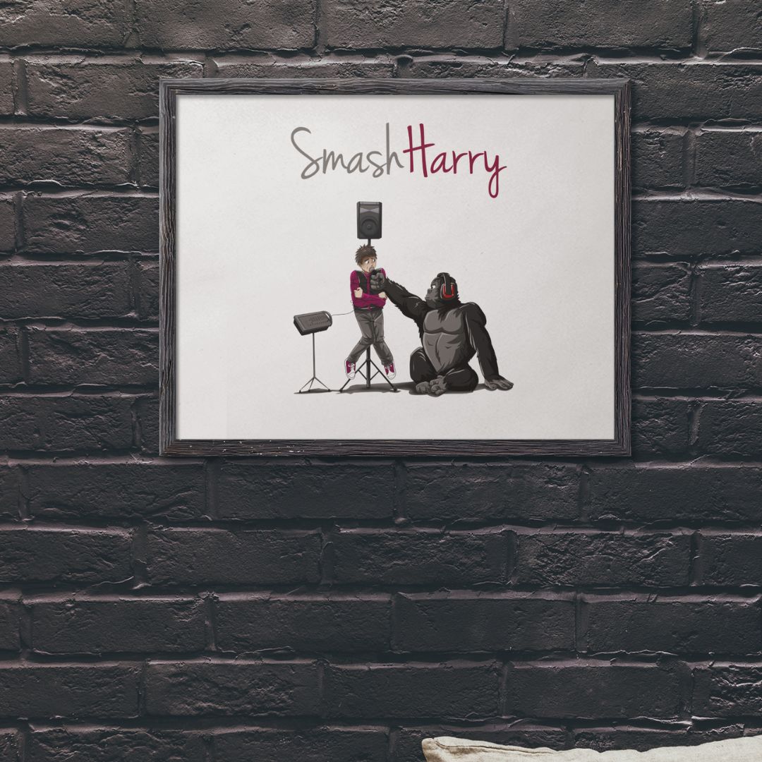 smashharry accessories art microphone and smashharry logo poster