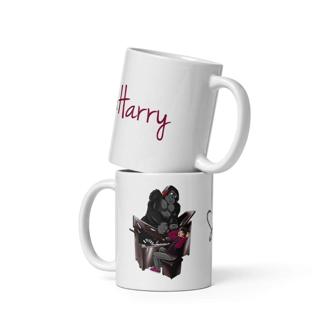 smashharry accessories white glossy mug with piano image