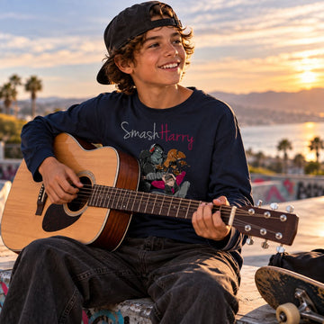 SmashHarry Kids' Organic Long Sleeve T-Shirt | Guitar