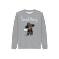 smashharry kids organic athletic grey jumper with brass image and white logo