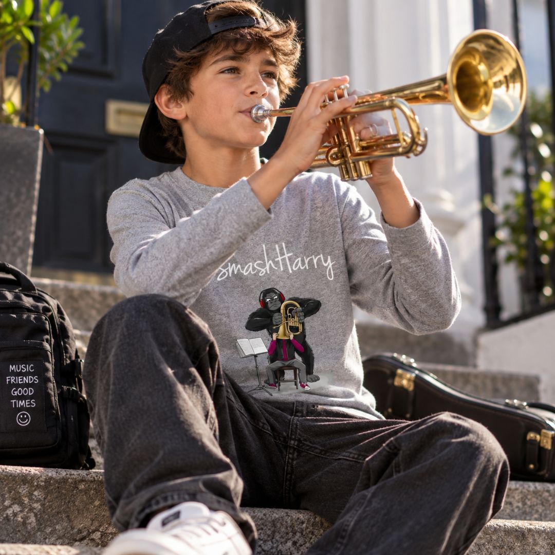 SmashHarry Kids' Organic Long Sleeve T-Shirt — Brass