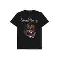 smashharry kids organic black t-shirt with guitar image and white logo
