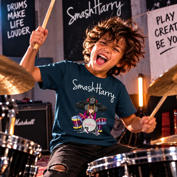 SmashHarry Kids' Organic Basic T-Shirt — Drums