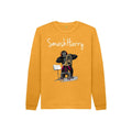 smashharry kids organic mustard jumper with brass image and white logo