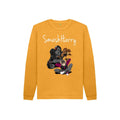 smashharry kids organic mustard jumper with guitar image and white logo