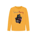 smashharry kids organic mustard long sleeve t-shirt with piano image