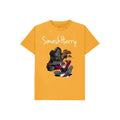 smashharry kids organic mustard t-shirt with guitar image and white logo
